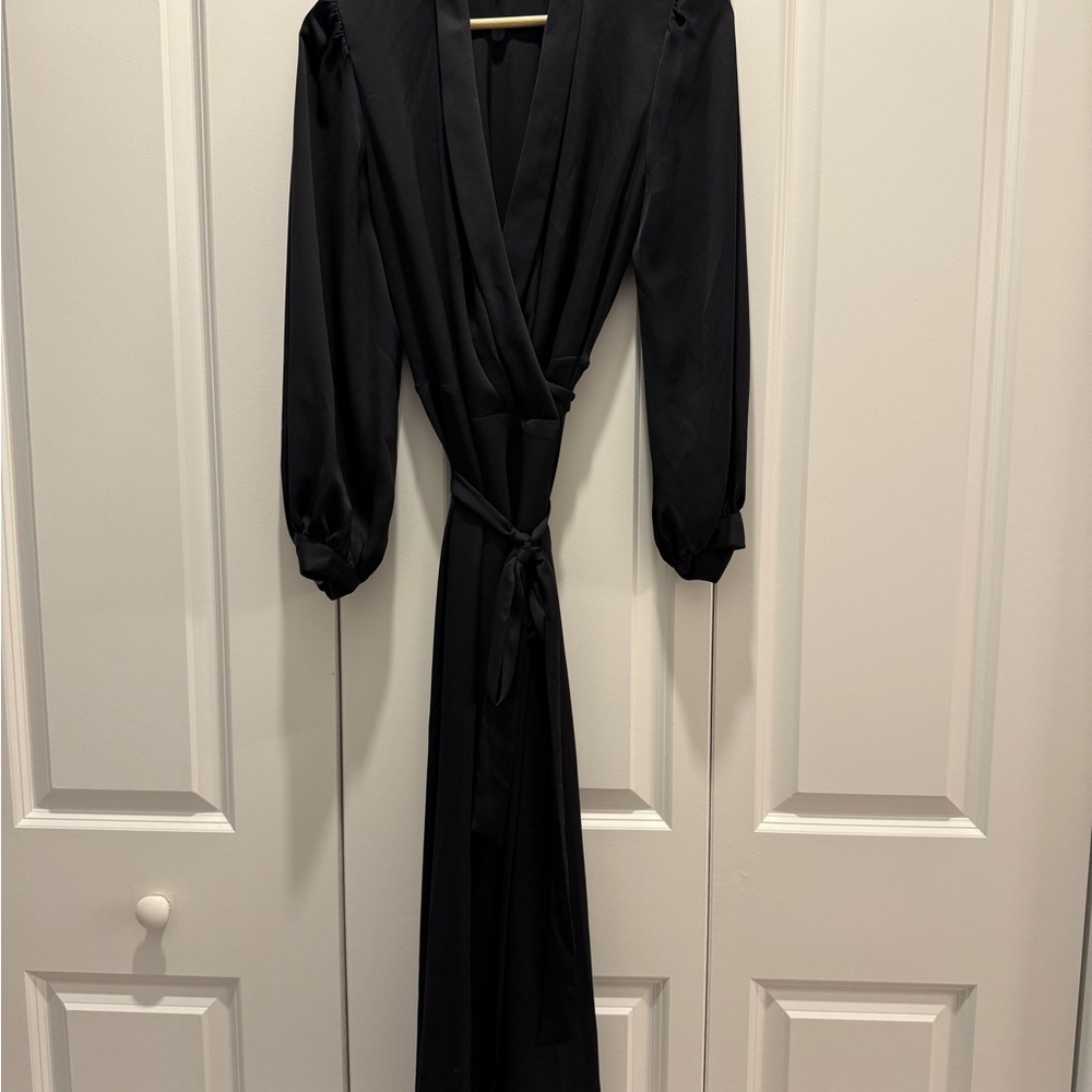 ARITZIA BABATON Elegant Black Wrap Dress